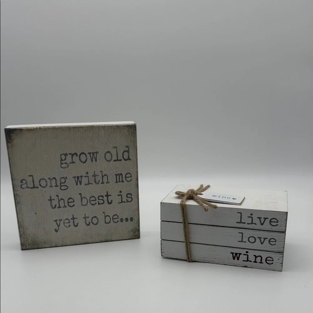 Quill To Paper Sixtrees Wall Art Sign Grow Old‎ W Me Best Yet To Be Made In USA